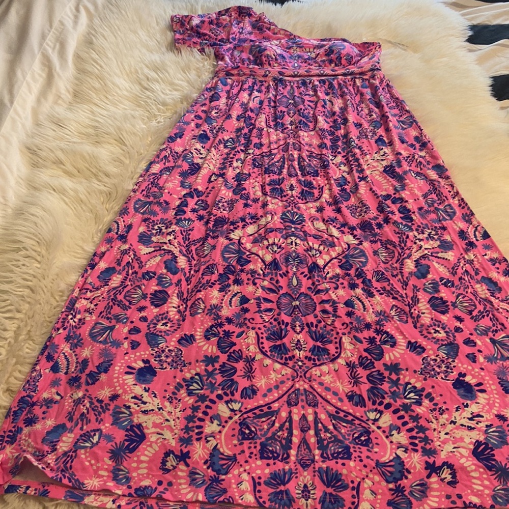 Lilly Pulitzer Maxi  Vibrant Pink and Blue Dress size XL BNWOT see all photos - Picture 6 of 16